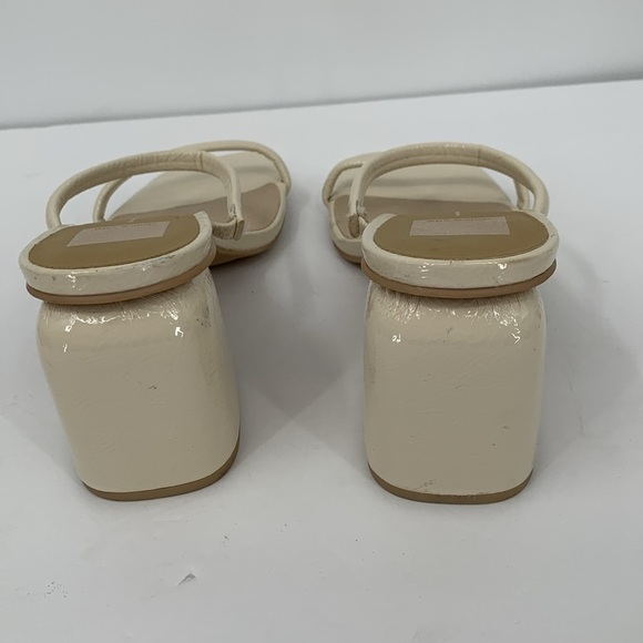 Dolce Vita Double Strap slide heel sandals chunky patent cream ivory strappy 10 - Picture 5 of 6